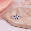 Astra Ring – 925 Sterling Silver Sapphire Floral Halo Ring
