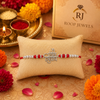 Om Namah Shivay Rakhi – 925 Sterling Silver Spiritual Rakhi with Crystal Beads