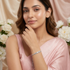 Shine Line Baguette Tennis Bracelet in 925 Sterling Silver