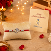 Om Rakhi – 925 Sterling Silver Divine Om Rakhi with Ruby Stone
