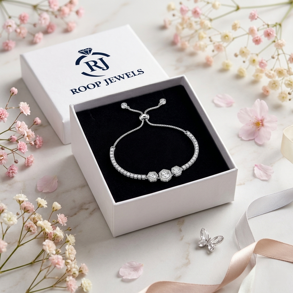 Hexa Sparkle Bracelet in 925 Sterling Silver