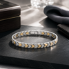 Matrix Bracelet – Premium Silver Dual Tone Geometric Link Bracelet