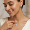 Elara Pendant Set – 925 Sterling Silver Geometric Floral Pendant & Earrings Set
