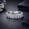 Link Crown Ring – 925 Sterling Silver Men’s Chain Band Ring