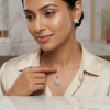 Elara Pendant Set – 925 Sterling Silver Geometric Floral Pendant & Earrings Set