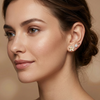 Pankhudi Trio Studs – 925 Sterling Silver 3-Pair Gold Stud Earrings Set