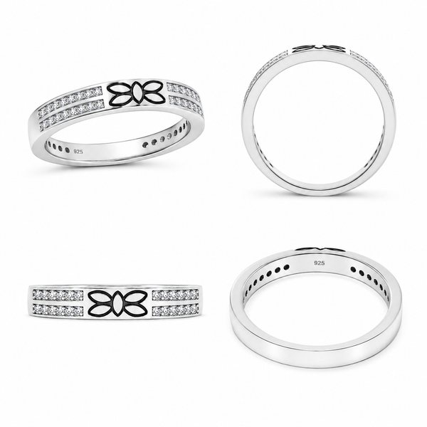 Nova Leaf Butterfly Ring in 925 Sterling Silver