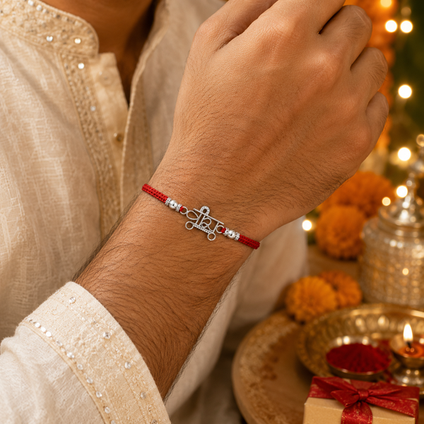 Veera Rakhi – 925 Sterling Silver Minimalist Name Rakhi