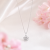 Halo-Bloom Pendant – 925 Sterling Silver Floral Pendant Necklace