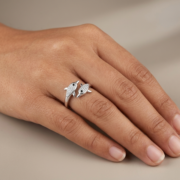 Jiya Ring – 925 Sterling Silver Twin Fish Adjustable Ring