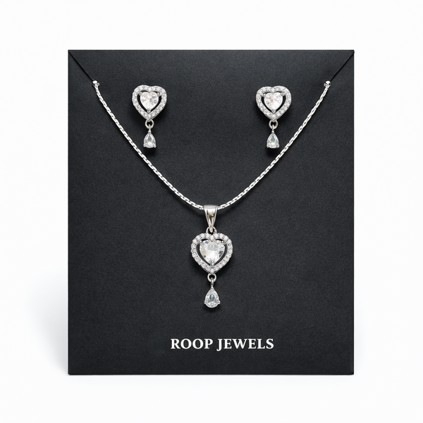 Luvia Heart Pendant Set in 925 Sterling Silver