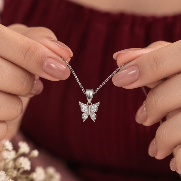 Papillon Pendant – 925 Sterling Silver | Butterfly Necklace