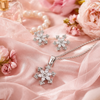 Flora Snow Pendant Set in 925 Sterling Silver
