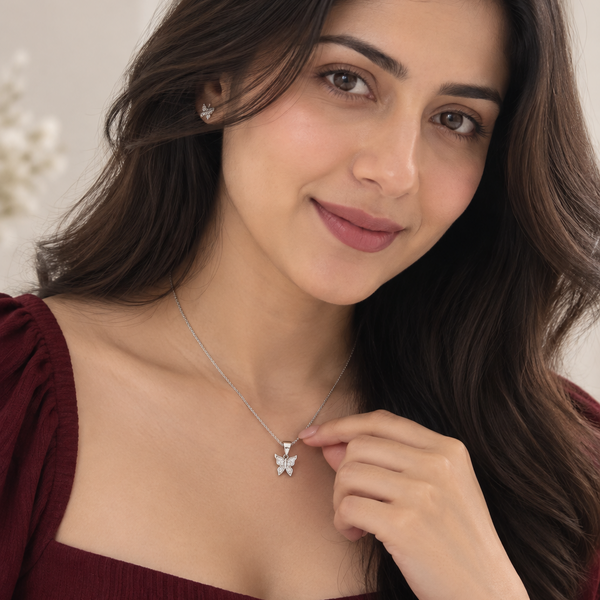 Papillon Pendant – 925 Sterling Silver | Butterfly Necklace