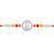 Trishul Crystal Silver Rakhi – 925 Sterling Silver Trishul Rakhi with Red, Amber & Yellow Crystal Beads