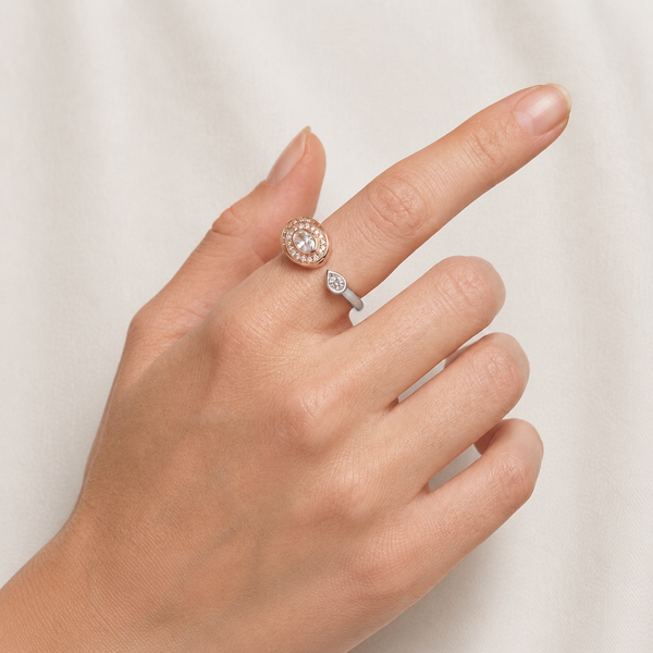 Elia Ring – 925 Sterling Silver Halo Adjustable Ring