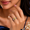 Sia Ring – 925 Sterling Silver Sunshine Yellow Solitaire Accent Ring