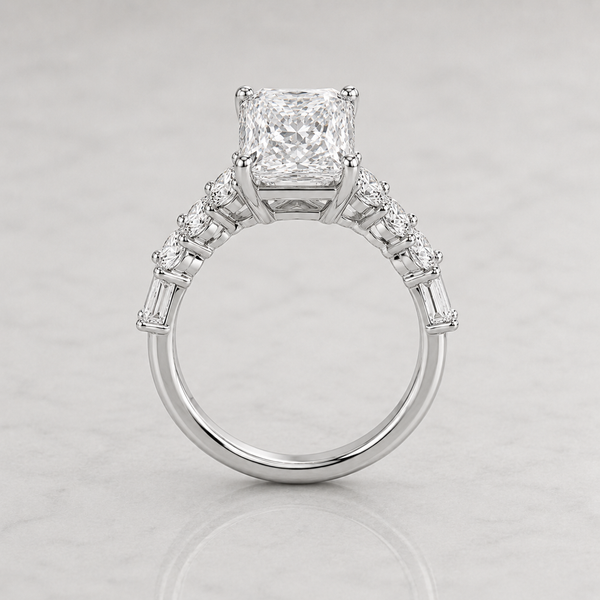 Empress Radiant Solitaire Ring in 925 Sterling Silver