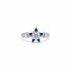 Astra Ring – 925 Sterling Silver Sapphire Floral Halo Ring