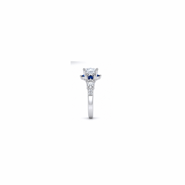 Astra Ring – 925 Sterling Silver Sapphire Floral Halo Ring