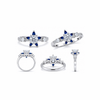 Astra Ring – 925 Sterling Silver Sapphire Floral Halo Ring