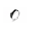Sleek Black Enamel Ring – 925 Sterling Silver Men’s Minimal Band Ring