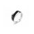 Sleek Black Enamel Ring – 925 Sterling Silver Men’s Minimal Band Ring
