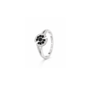 Black Flora Ring – 925 Sterling Silver Floral CZ Ring for Women