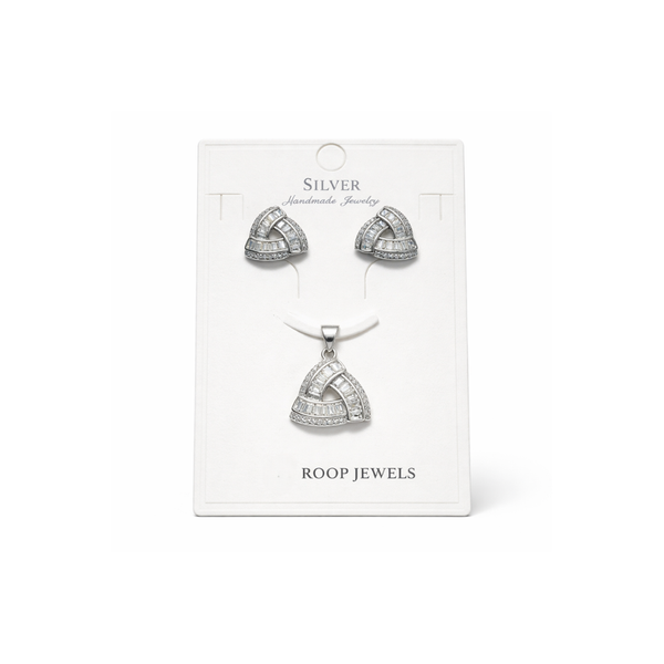 Trine Geometric Pendant Set in 925 Sterling Silver