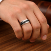 Sleek Black Enamel Ring – 925 Sterling Silver Men’s Minimal Band Ring