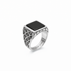 Shadow Grid Ring – 925 Sterling Silver Men’s Oxidized Statement Ring