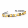 Pyramid Link Bracelet – Silver Men’s Dual-Tone Statement Bracelet