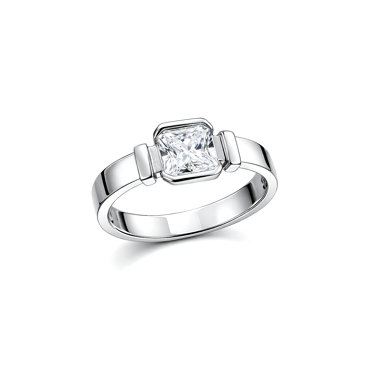 Nova Ring – 925 Sterling Silver Men’s Minimal Stone Ring – ROOP JEWELS